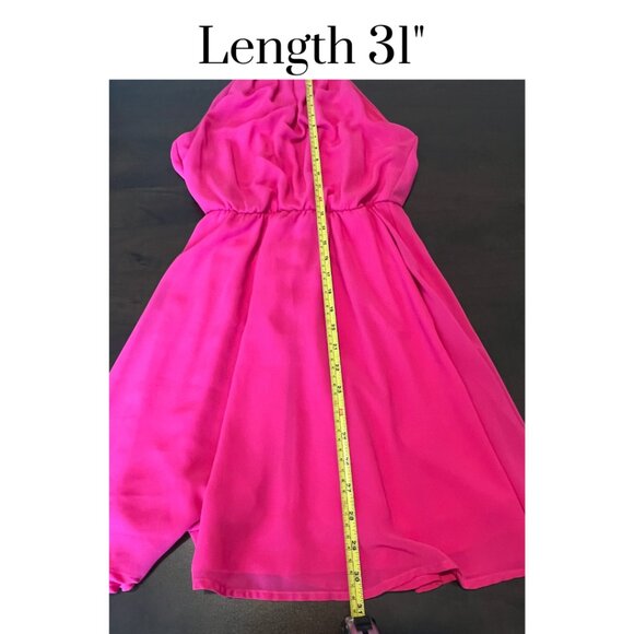 EUC Lush Pink Halter Dress with Back Keyhole, Sleeveless Flowy Style, Small EUC - Picture 6 of 9